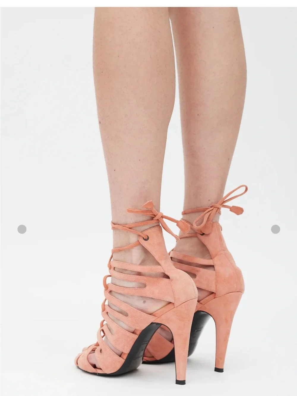 Hermes Impulsion Strappy Gladiator Pink Suede Sandals
